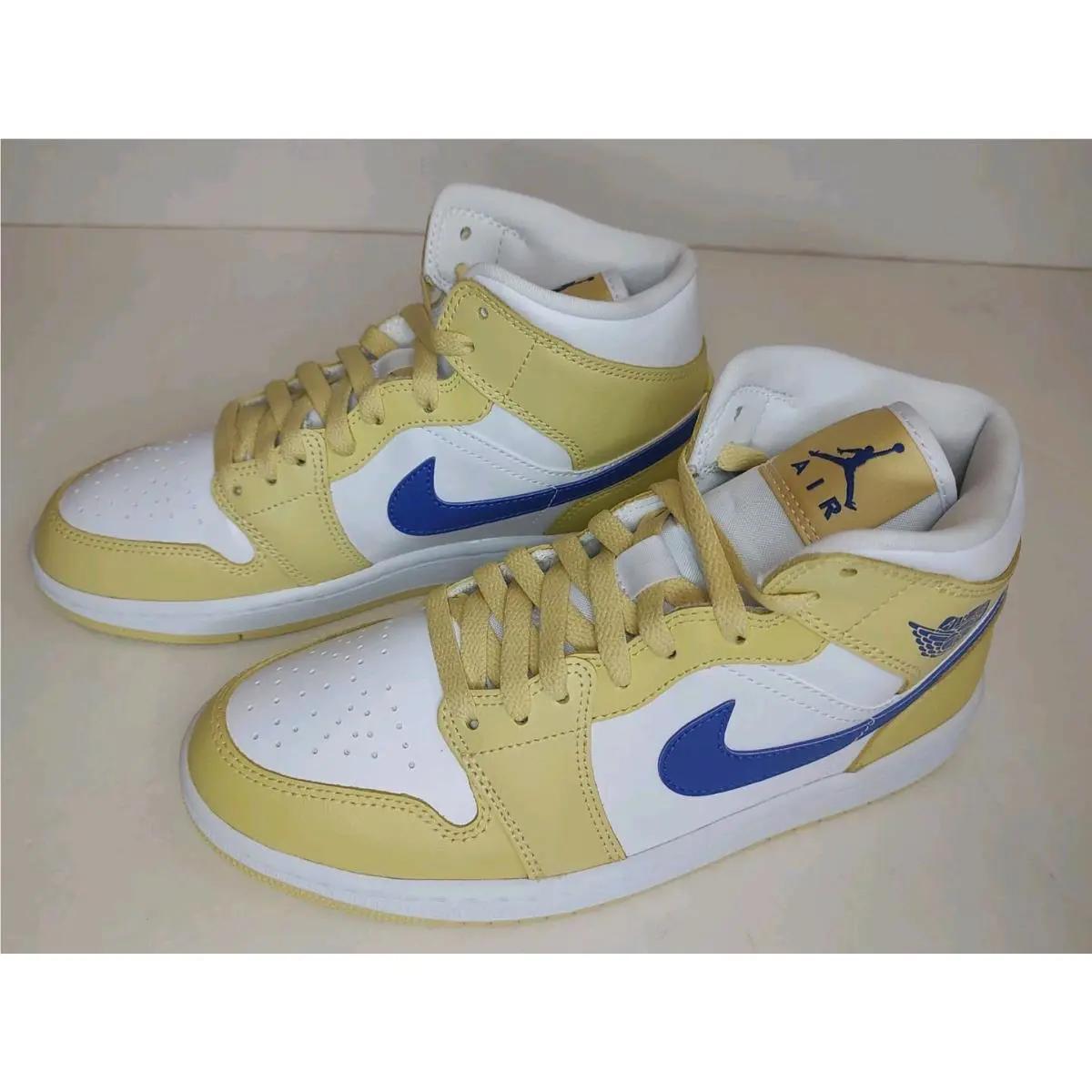 Nike shoes - Air Jordan 1 Mid - Air Mid - BQ6472 - Yellow White Blue 9