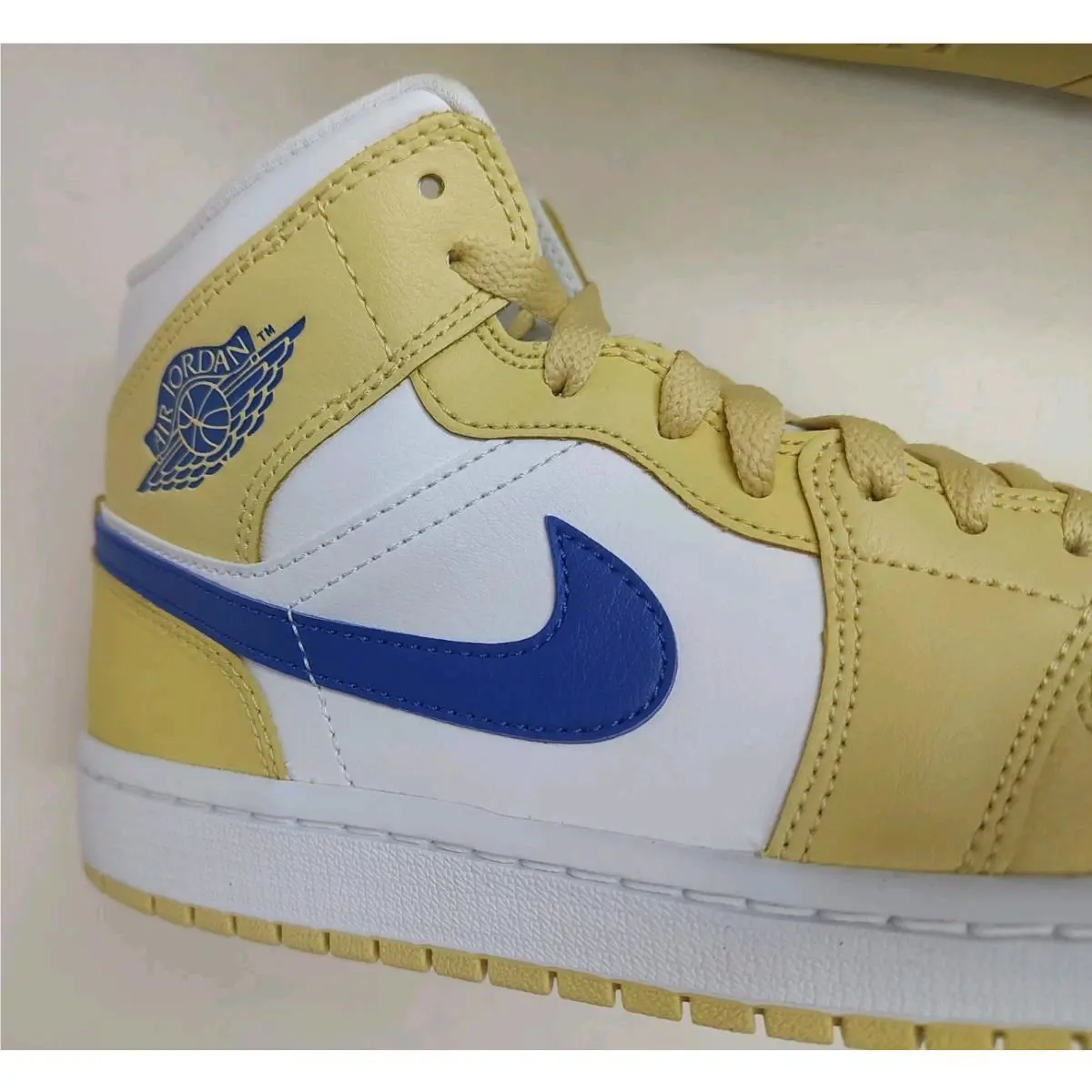 Nike shoes - Air Jordan 1 Mid - Air Mid - BQ6472 - Yellow White Blue 12