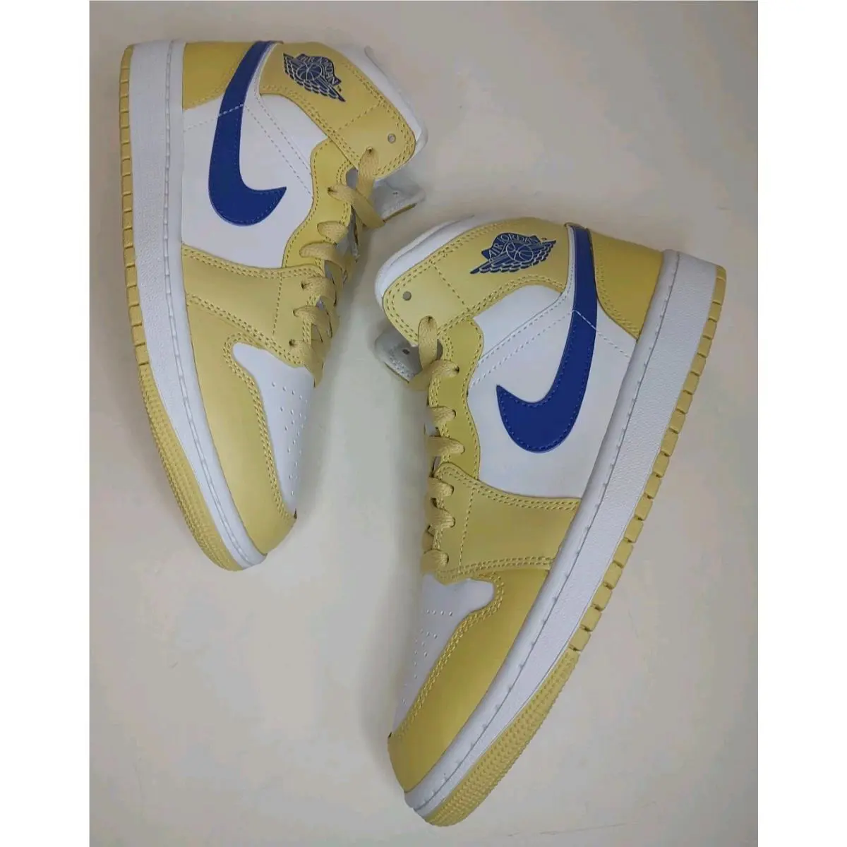 Nike shoes - Air Jordan 1 Mid - Air Mid - BQ6472 - Yellow White Blue 14