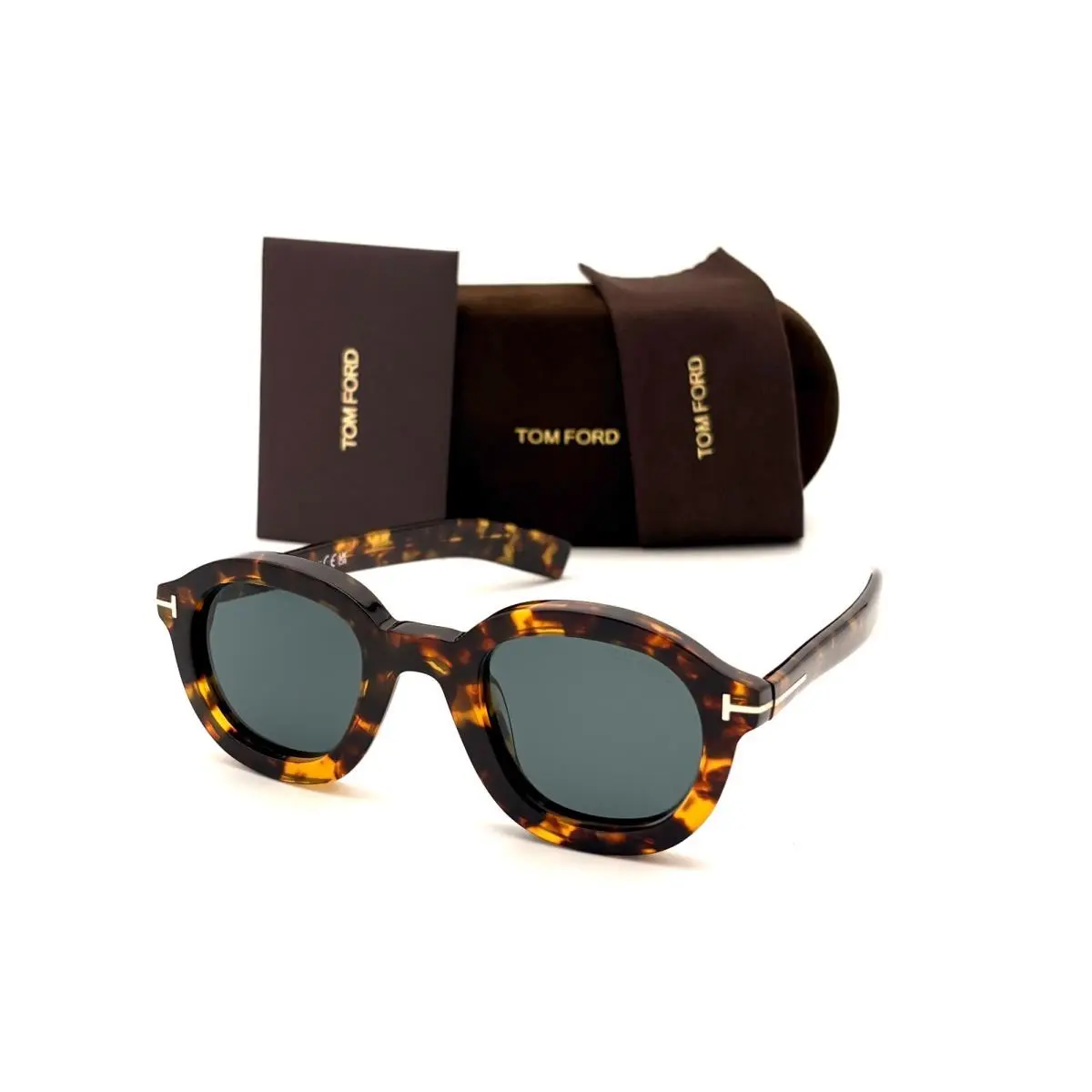 Tom Ford Raffa FT1100 52V Spotted Dark Havana / Blue 46mm Sunglasses