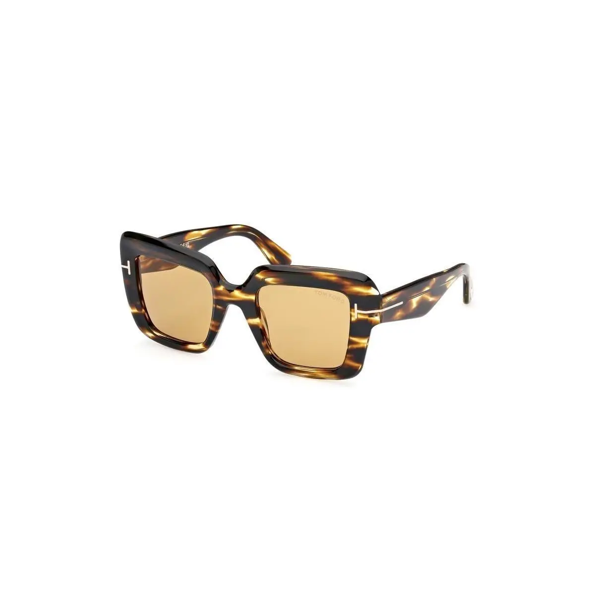 Tom Ford Women Esme 50mm Square Sunglasses Shiny Honey Brown / Amb - Frame: Multicolor, Lens: Brown
