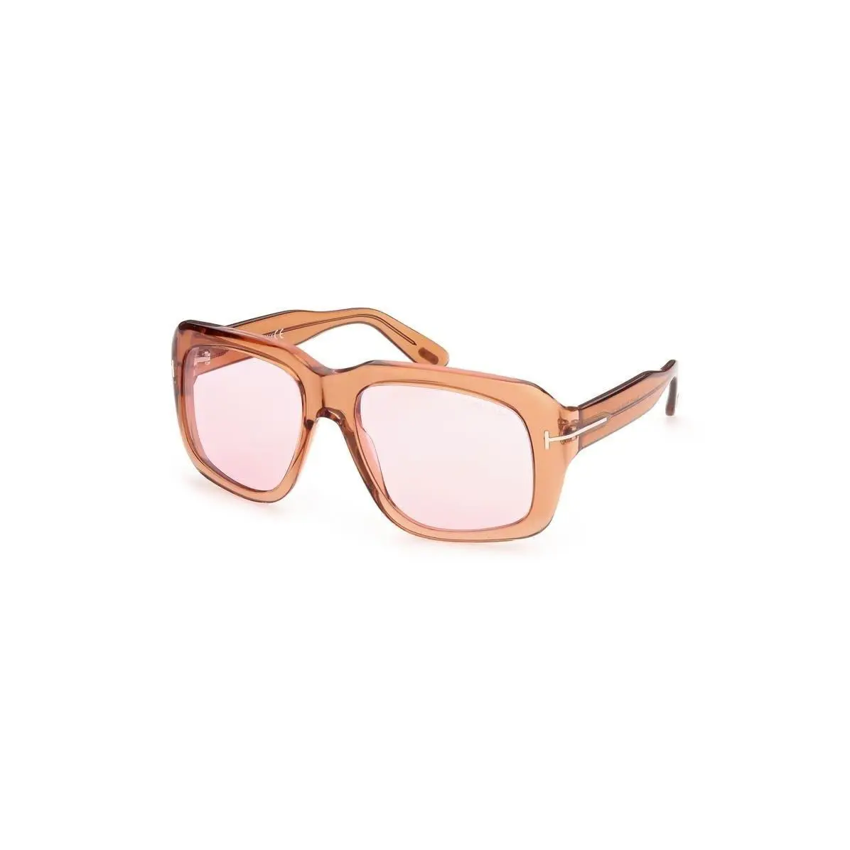 Tom Ford Women 57mm Square Sunglasses Shiny Light Brown / Violet