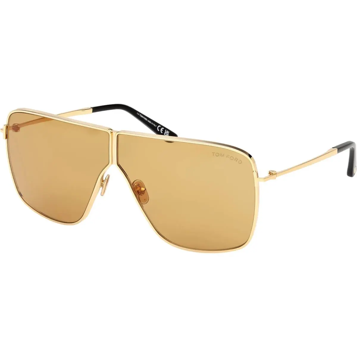 Tom Ford Huxley FT 1159 30E Shiny Deep Gold/brown Lenses Sunglasses 68mm