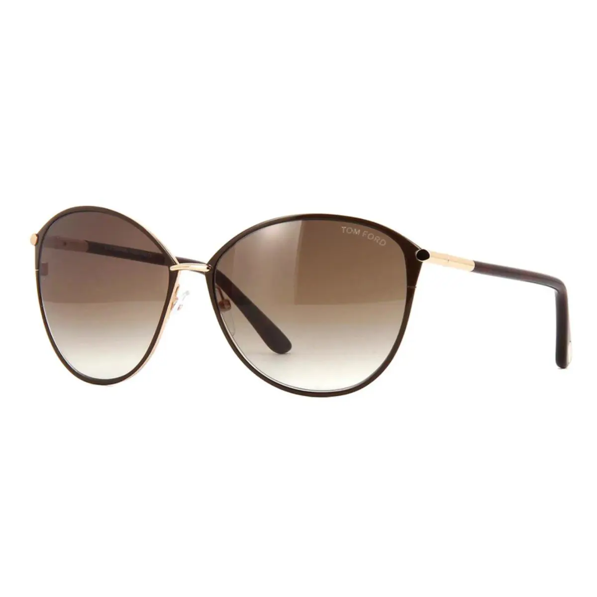 Tom Ford TF320 28F Penelope 59mm Gold Brown Oversized Sunglasses Italy - Frame: Brown, Lens: Brown