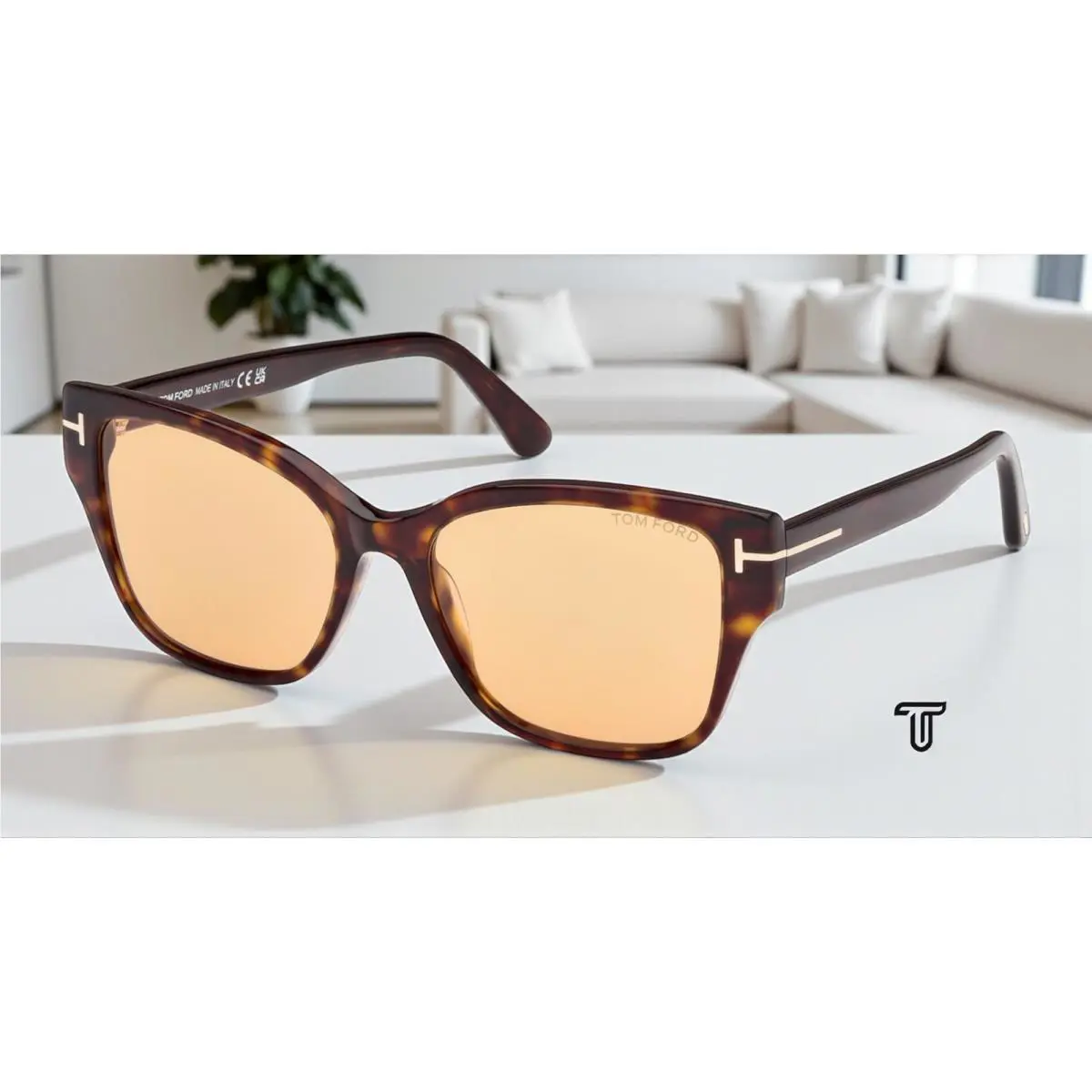 Tom Ford Elsa FT1108 52E Acetate Dark Havana Brown 55 mm Women`s Sunglasses