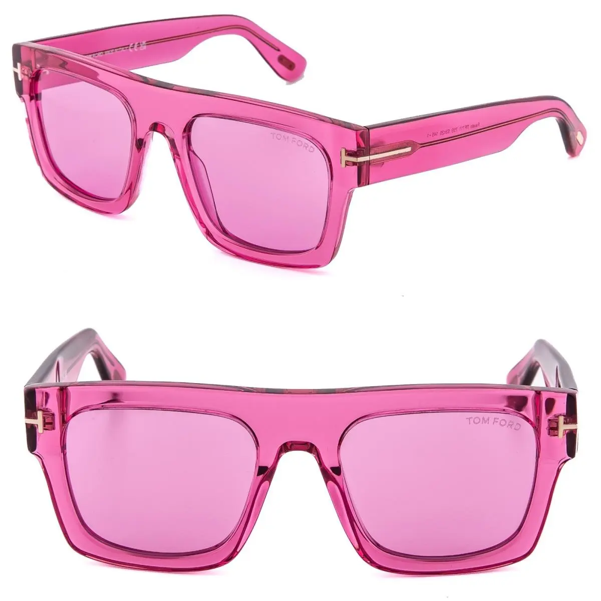 Tom Ford Fausto FT0711 75S Crystal Pink Bold Sunglasses 0711 TF0711 - Frame: Pink, Lens: Pink