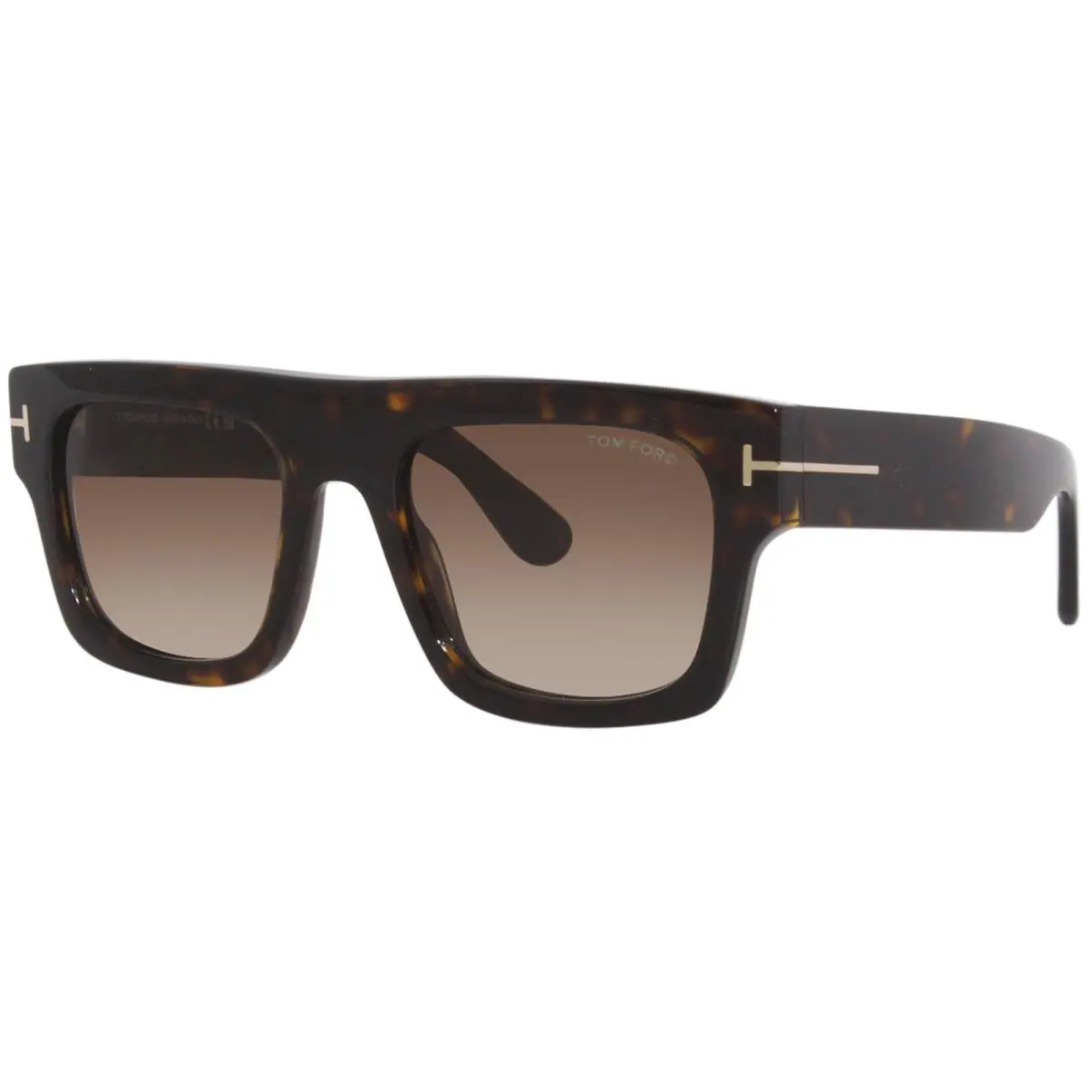 Tom Ford Fausto TF711 52F Sunglasses Men`s Shiny Dark Havana/brown Gradient 53mm