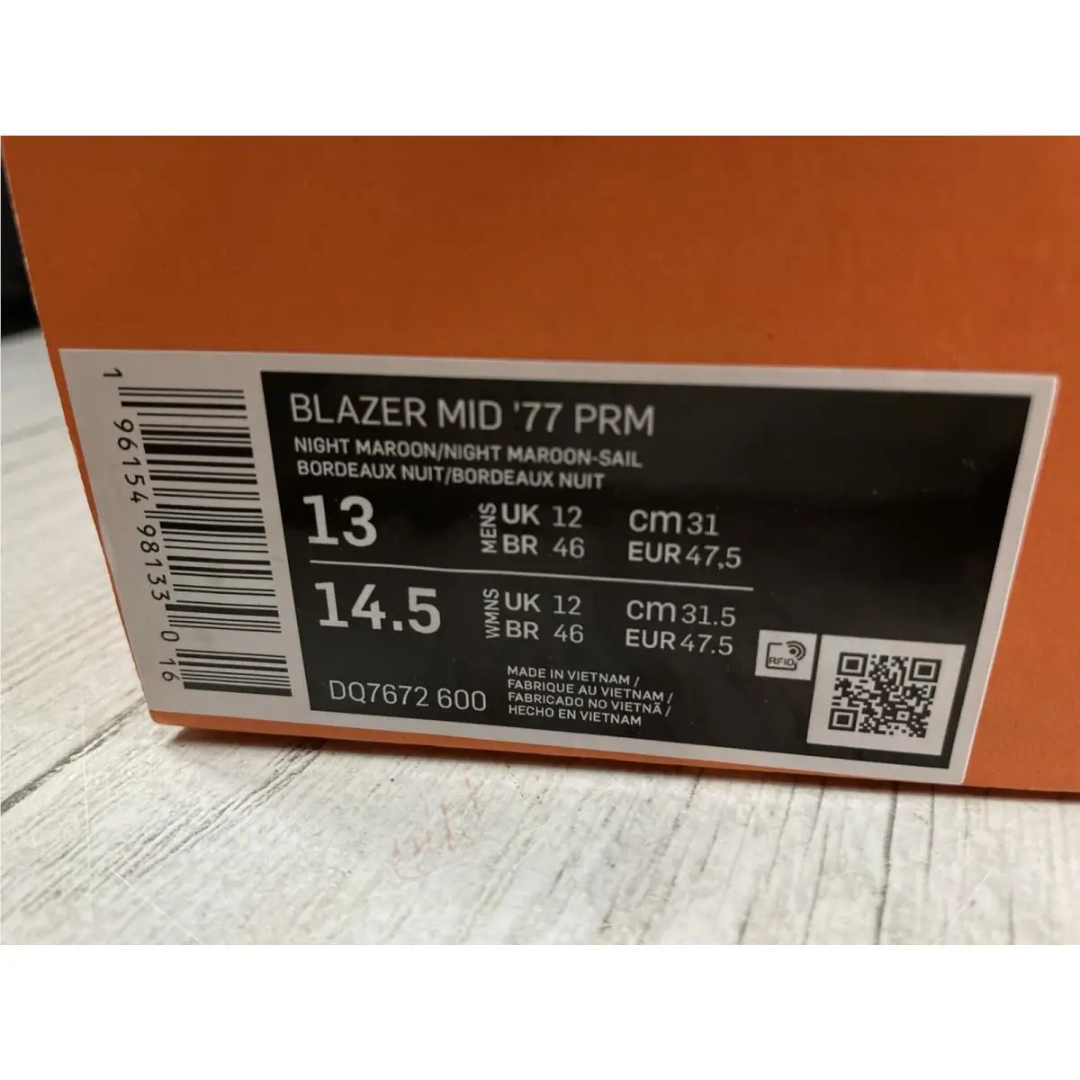Nike shoes - Nike Blazer - Blazer - DQ7672-600 - Maroon (UPC: 0196154981330) 10
