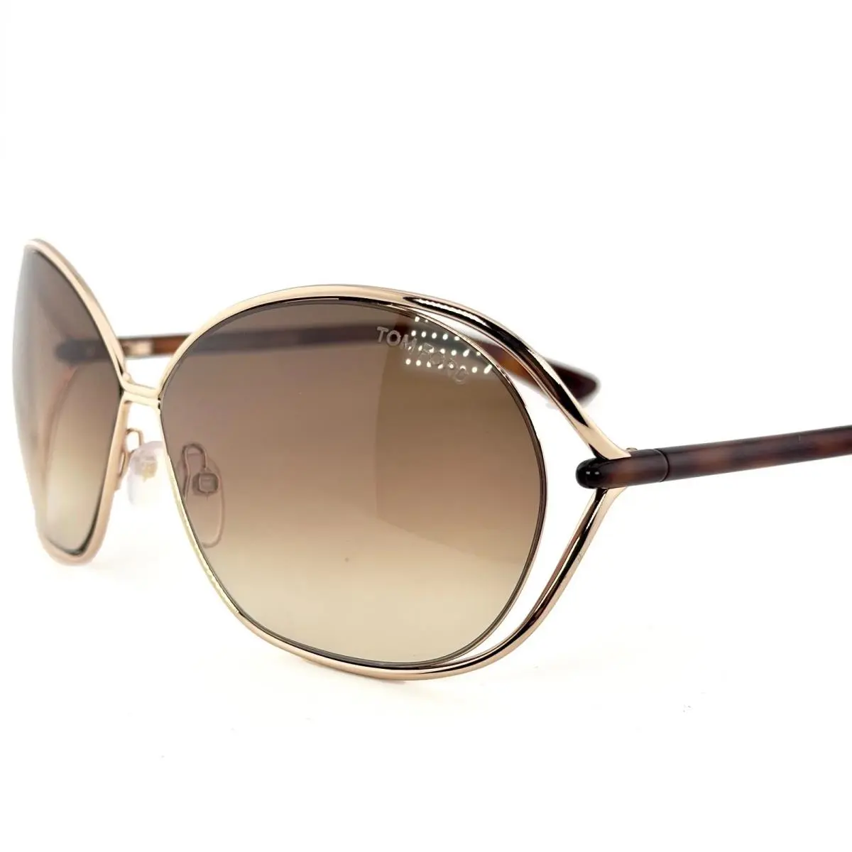 Tom Ford Carla TF0157 48F Brown Gold Metal Sunglass 66-12-120