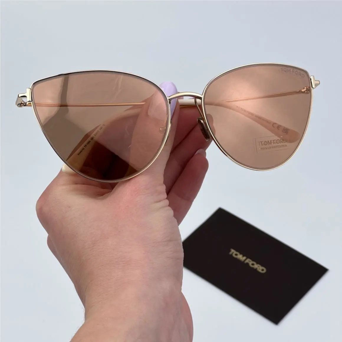 Tom Ford Women Sunglasses Gold Brown Mirror Cat Eye FT1005 32G
