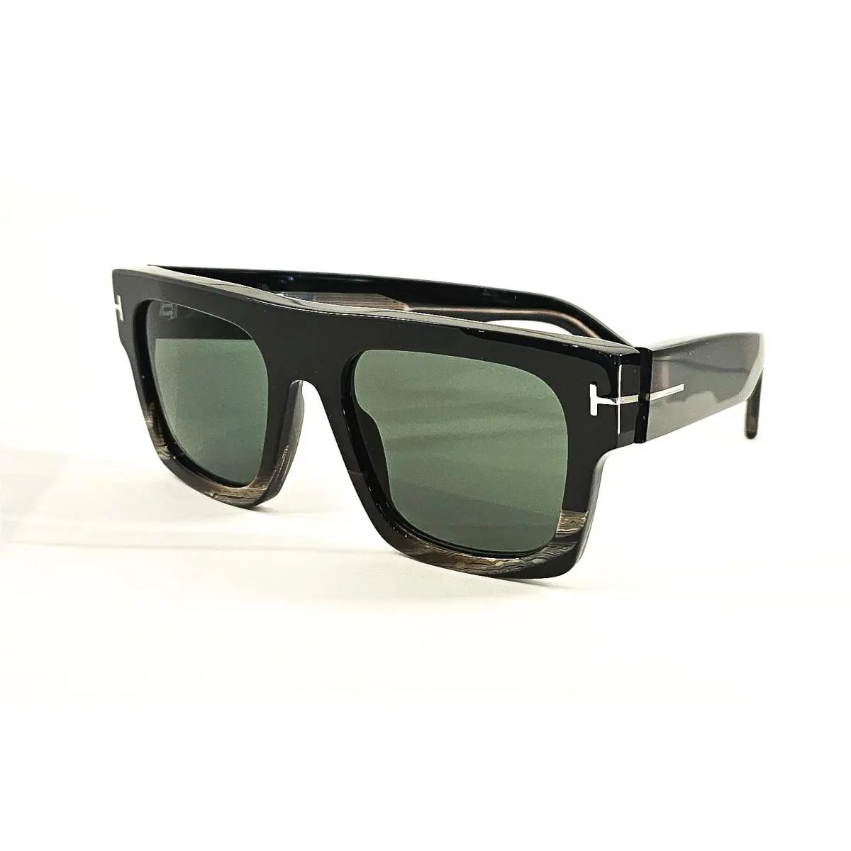 Tom Ford TI 0023 Icon Collection Sunglasses 05N Black-horn/green Lenses 53