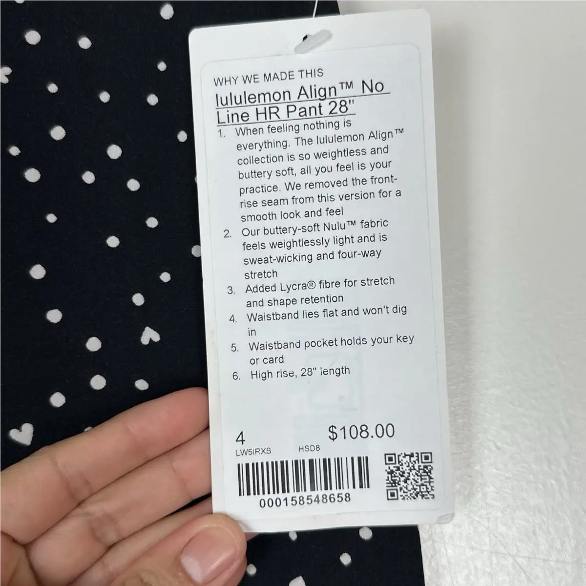 Lululemon clothing - Heart Scatter Dot Print White Black 3