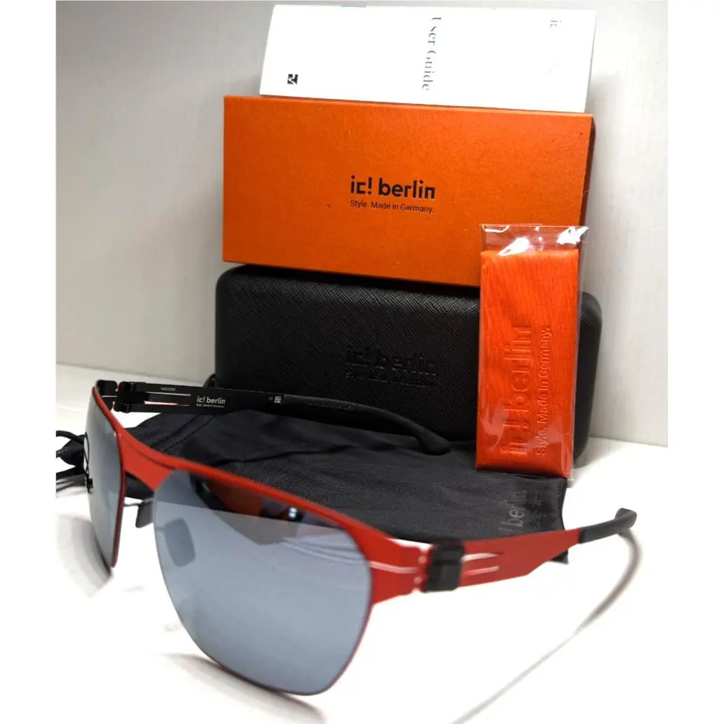 IC Berlin Leon Habanero Black /smoke Mirrored Lenses Sunglasses 61-17