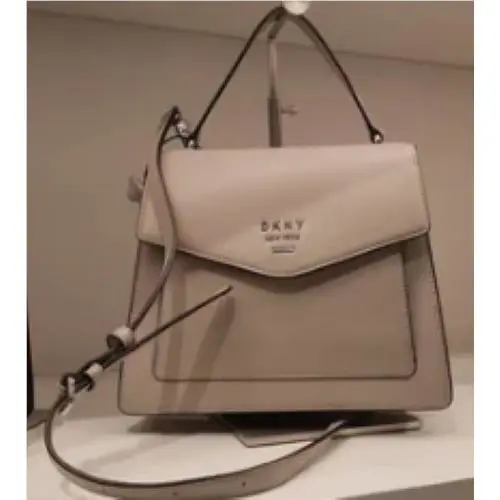 Dkny Satchel Convertible Crossbody Strap Top Handle Latte Pebbled Leather