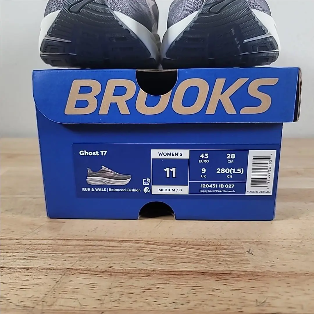 Brooks shoes - Brooks Ghost 17 - Ghost - 120431-1B-027 - Poppy Seed/Pink/Bluewash (UPC: 195394760934) 1