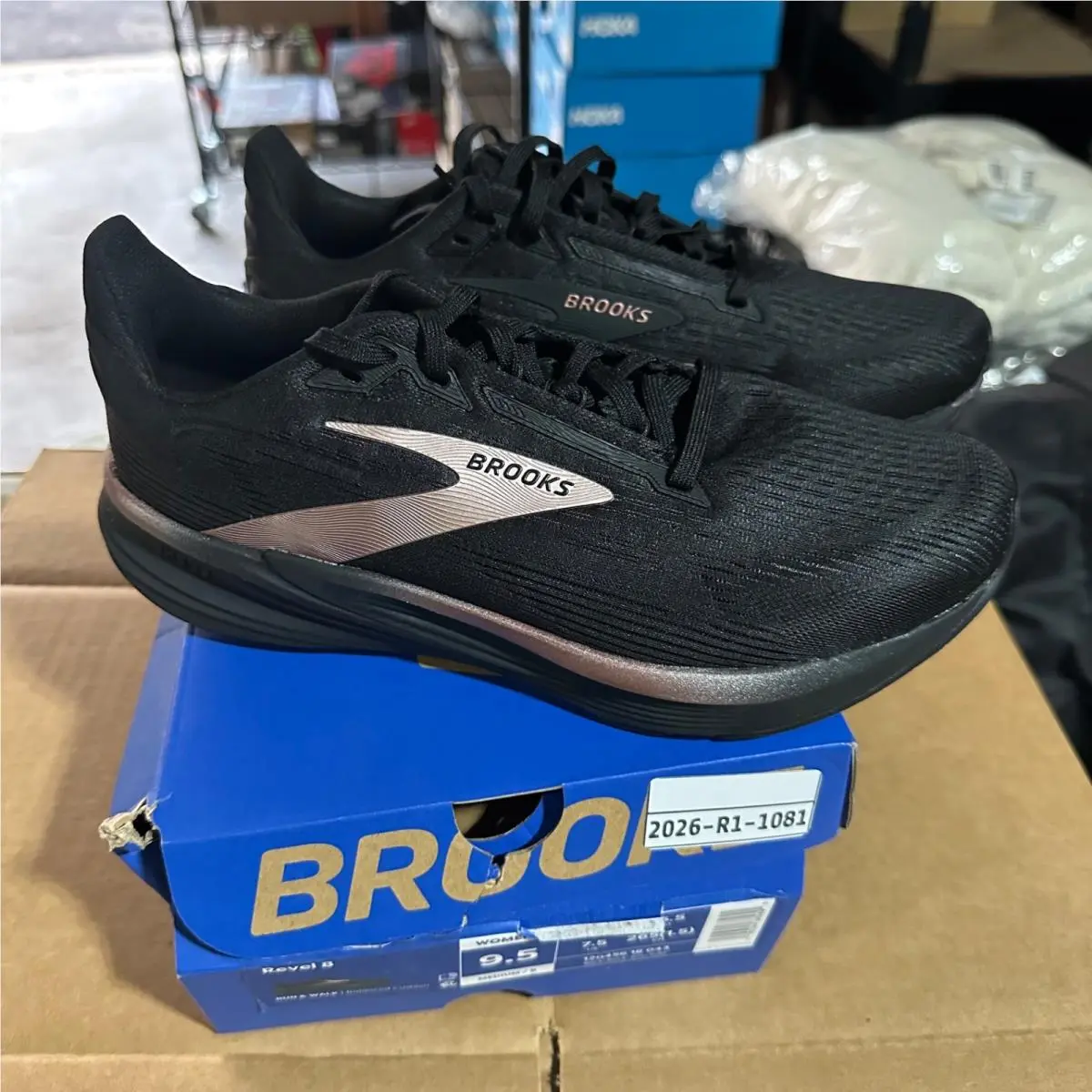 Brooks Revel 8 Women`s Running Shoes Black Rose Gold Size 9.5