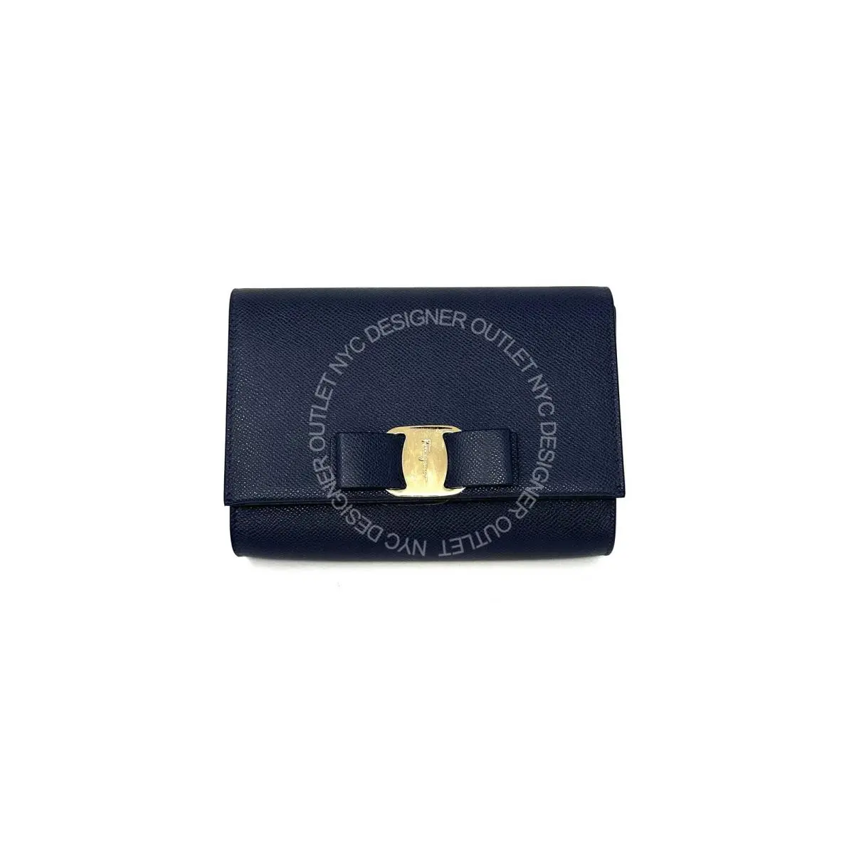 Salvatore Ferragamo Women Navy Leather Crossbody Bag