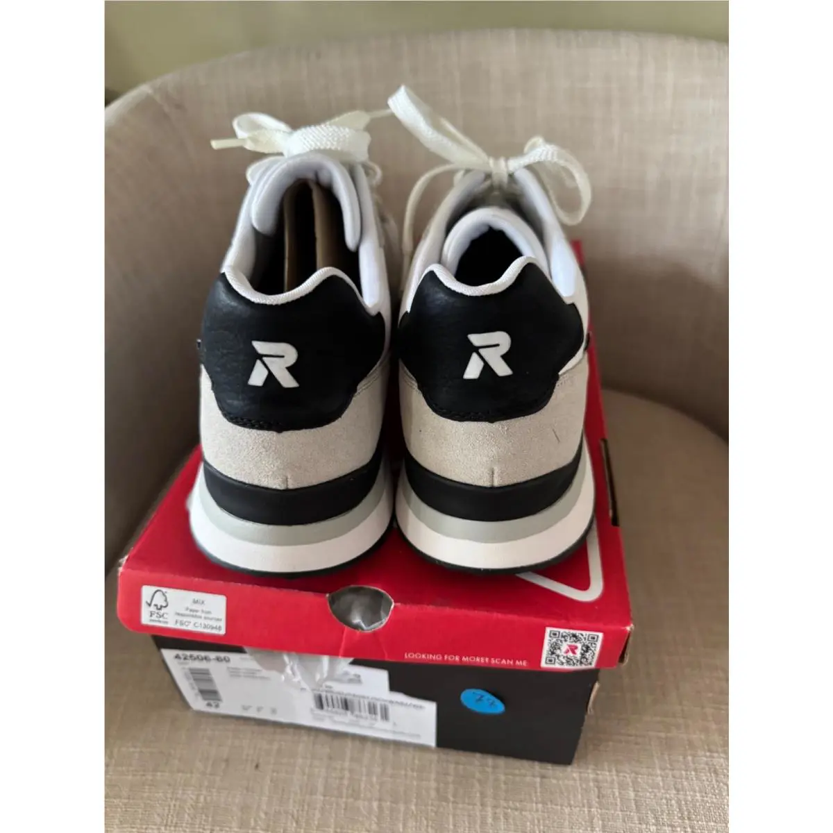 Rieker shoes - 4250680 - 42506-80 - White and Gray 2