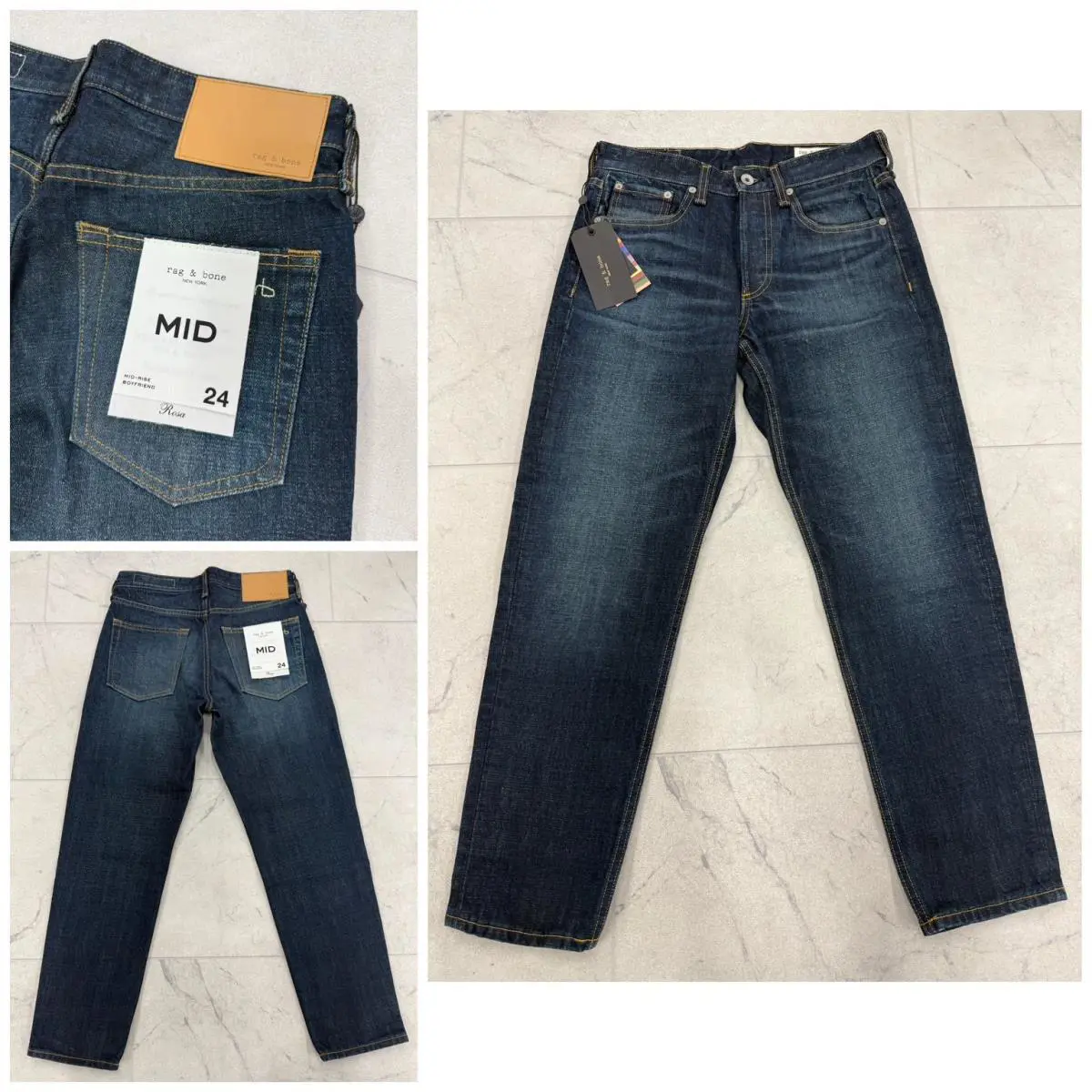 Rag Bone Women`s Rosa Mid-rise Boyfriend Jean Indigo Size: 24