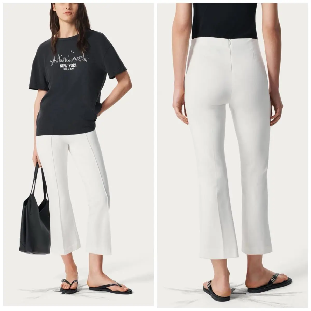 Rag Bone Irina Kick Flare Pant In White Size: X-large