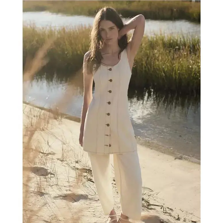 Rag Bone Feather Weight Laney Dress In Ecru Size:2