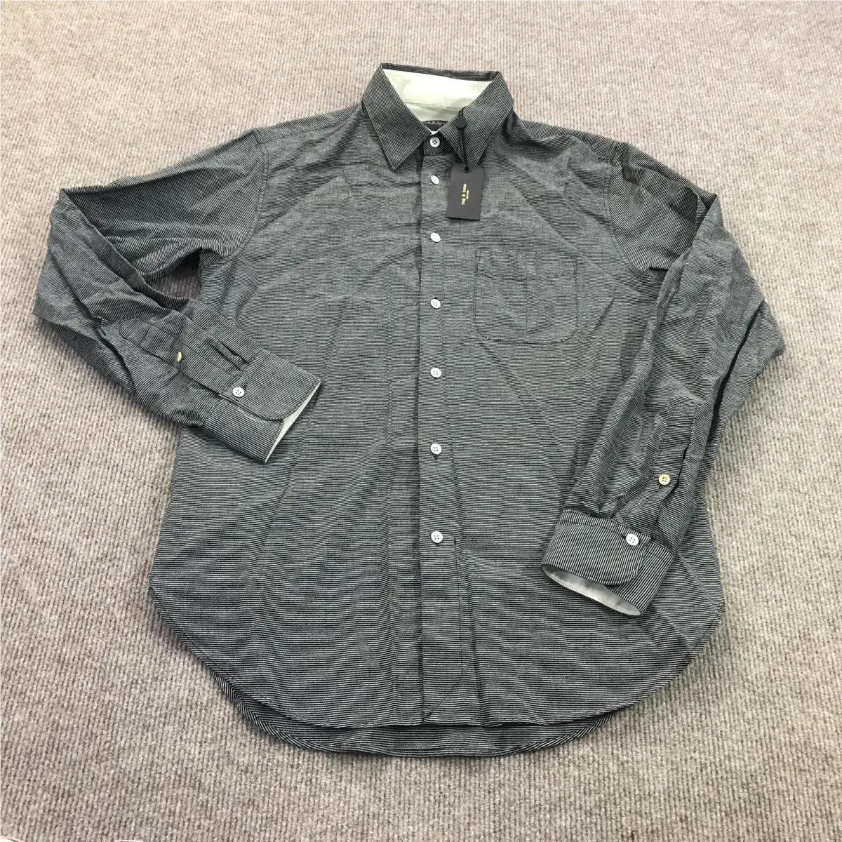 Rag Bone Shirt Mens Small Gray Stripe Long Sleeve Button Up Beach Casual Woven