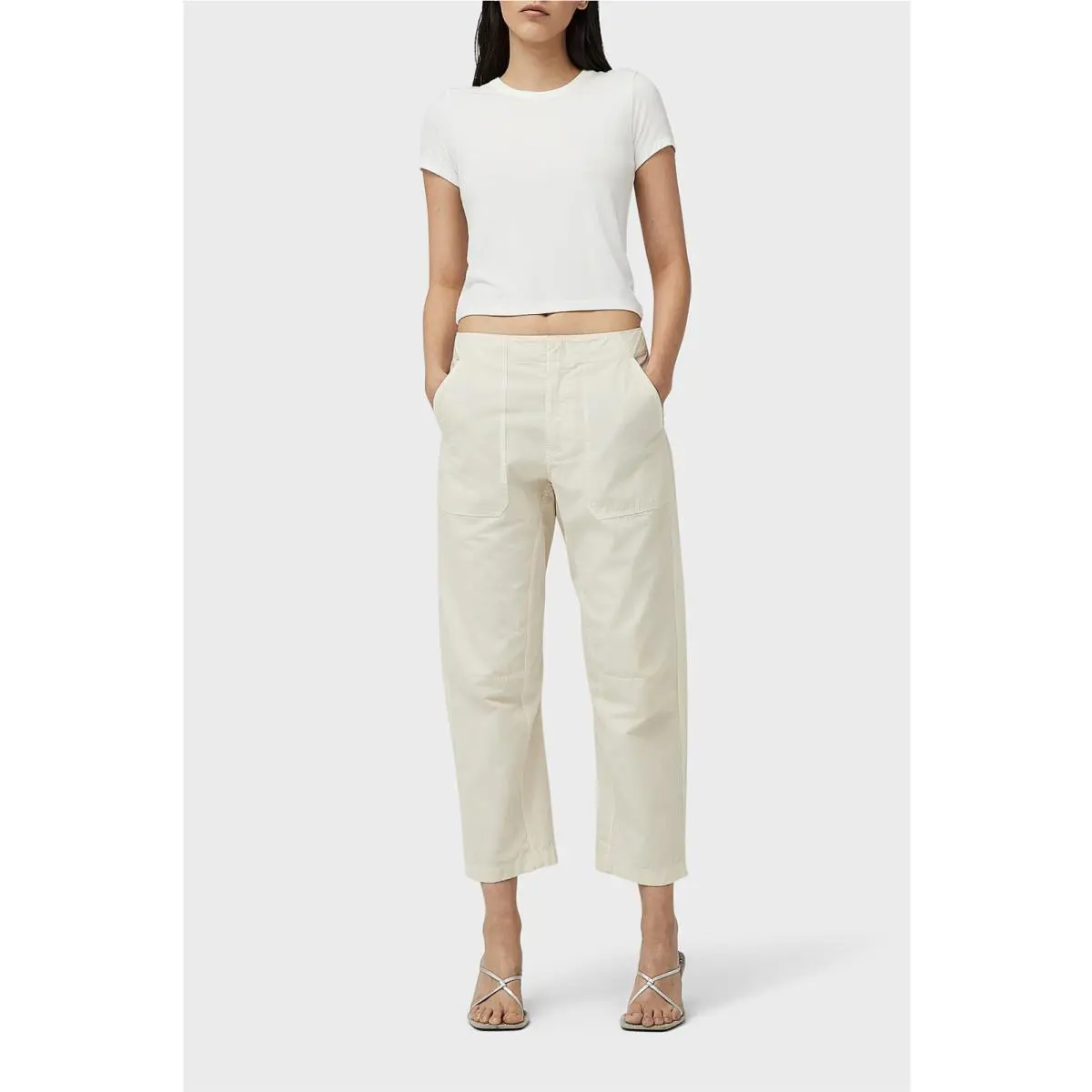 295 Rag Bone Women`s Leyton Work Wear Pant In Ivory Size: 12