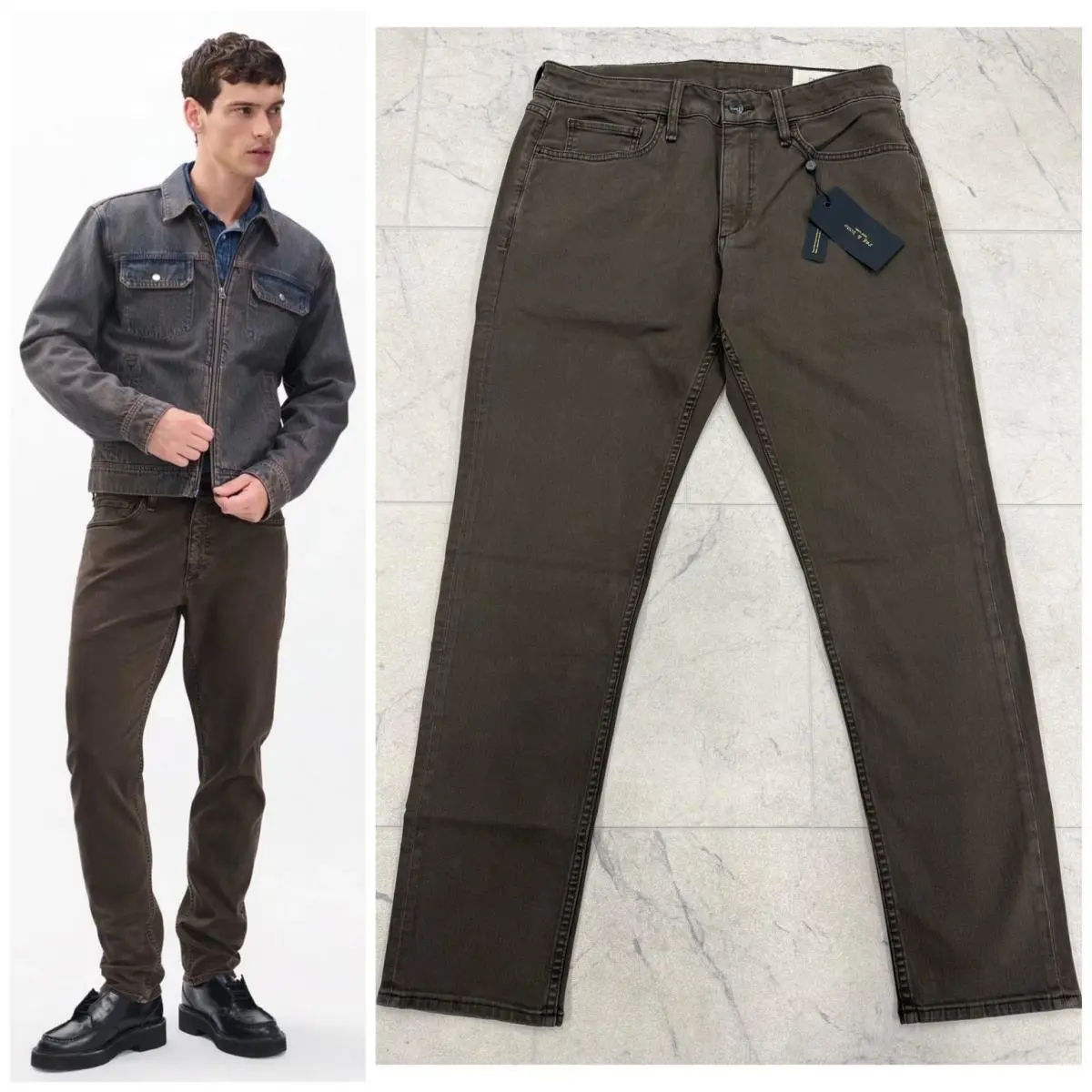 Rag Bone Men`s Fit 3 Aero Stretch Jeans In Stonewall Size: 29x32