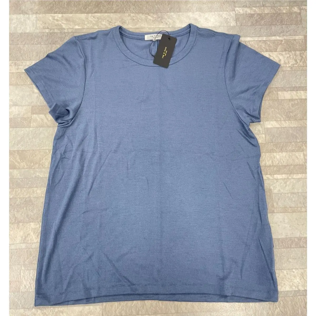 Rag Bone Lea Short Sleeve Crew In Worn Indigo Size: X-large