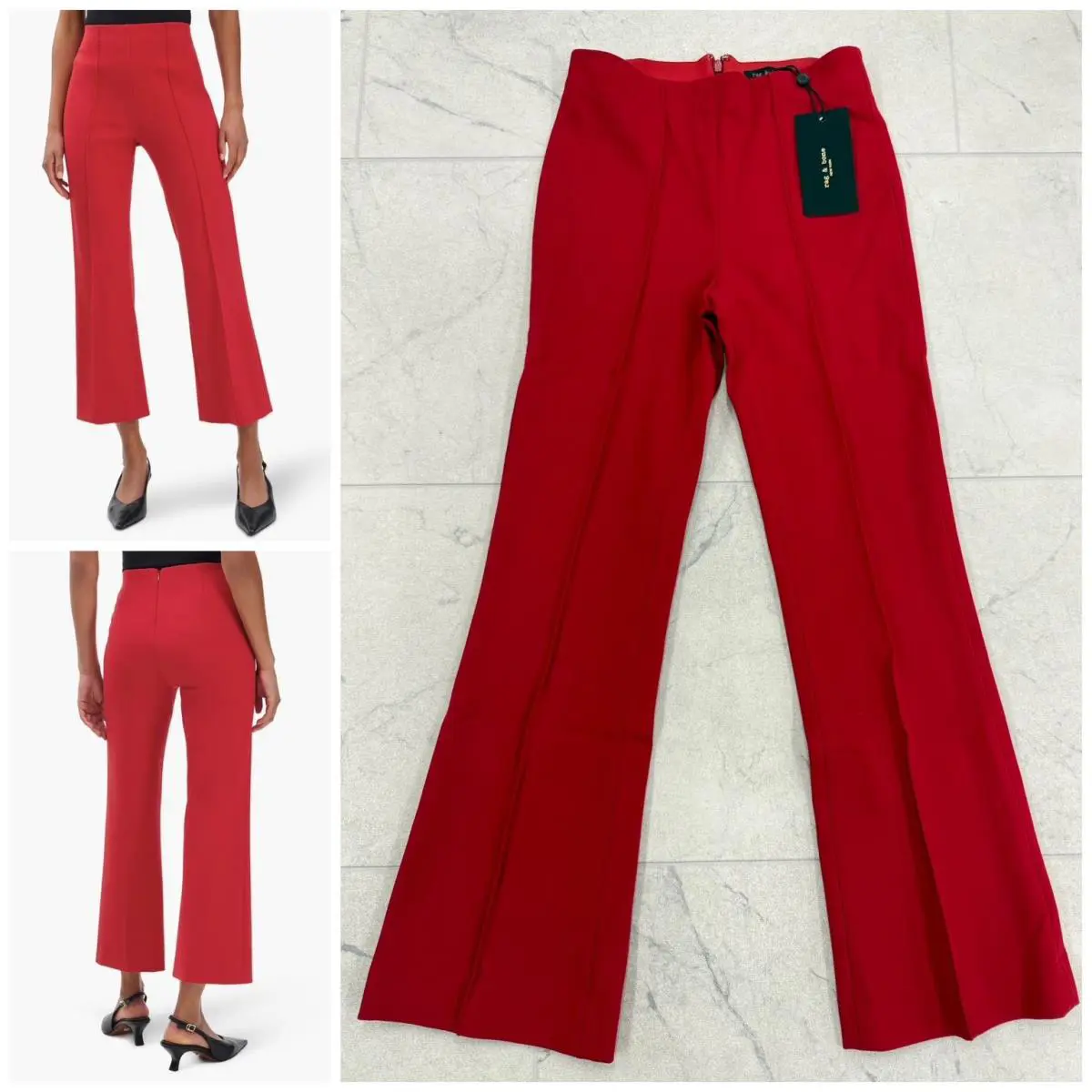 Rag Bone Women`s Dark Cherry Irina Ponte Kick Flare Pants Size: Xxs