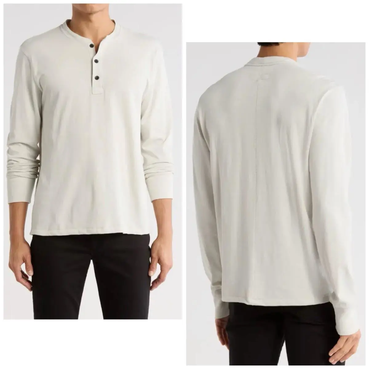 Rag Bone Classic Slub Jersey Henley In Natural Grey Size: XL