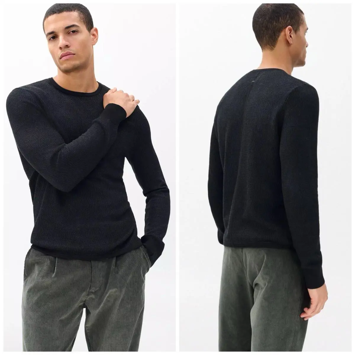 Rag Bone Men`s Gregory Merino Sweater In Black Size: Small