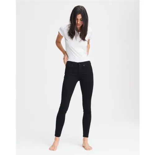 195 Rag Bone Cate Mid-rise Skinny In Black Size: 24