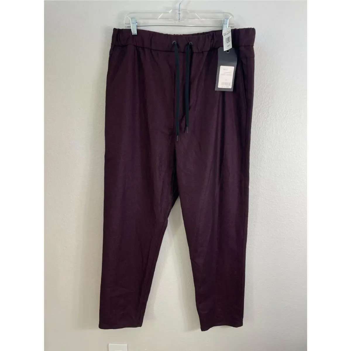 Rag Bone Womens XL Pants Everett Burgundy Trouser Virgin Wool Blend Usa