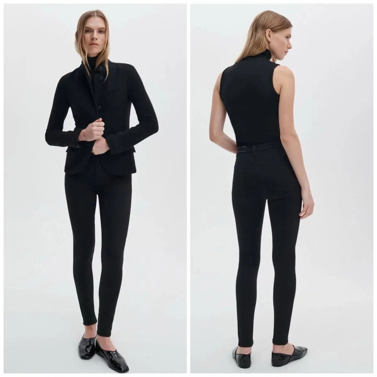 Rag Bone Flexi Nina High Rise Full Length Skinny In Black Size: 34