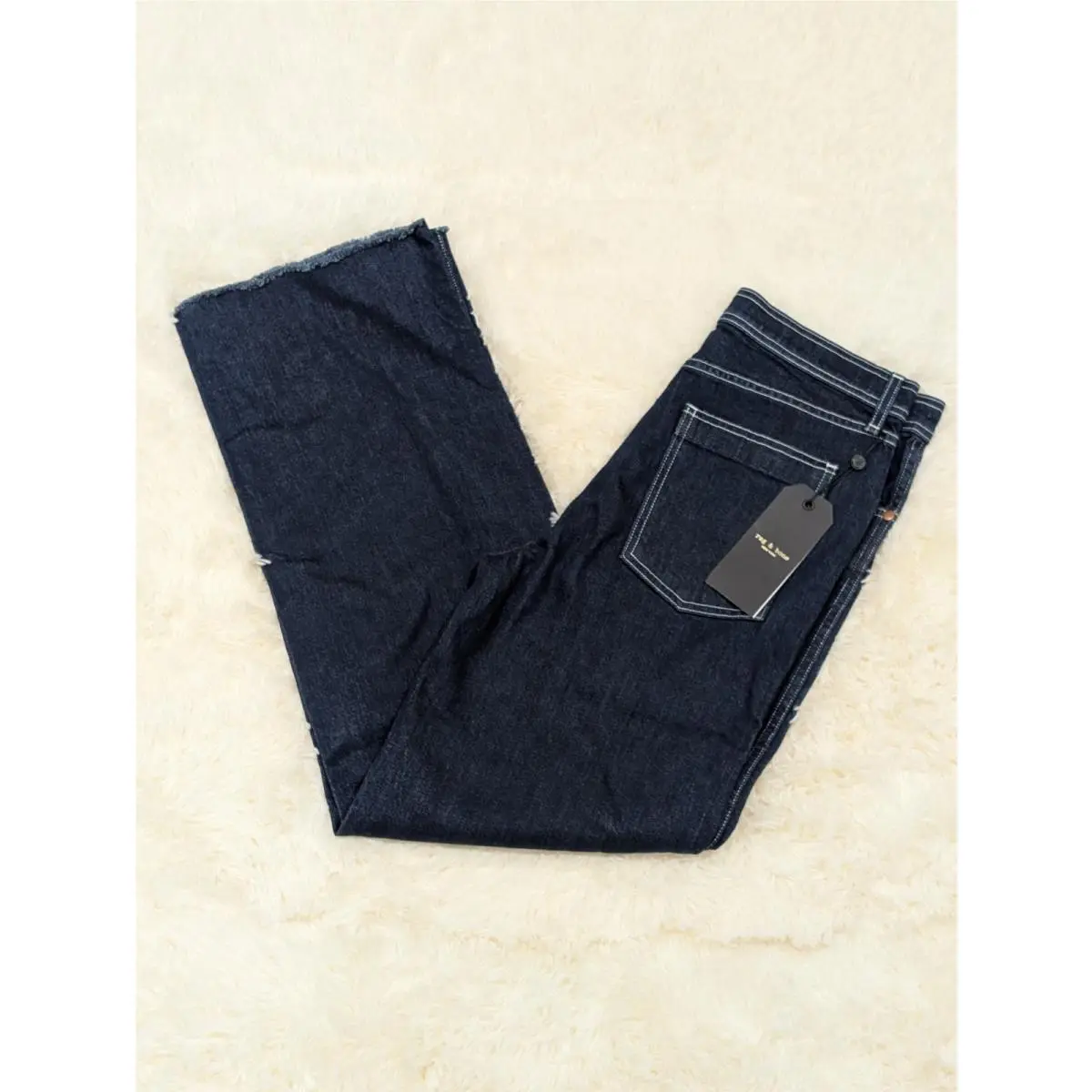 Rag Bone Rinse Wash Derby Jean Size 30 Women`s Frayed Bottoms