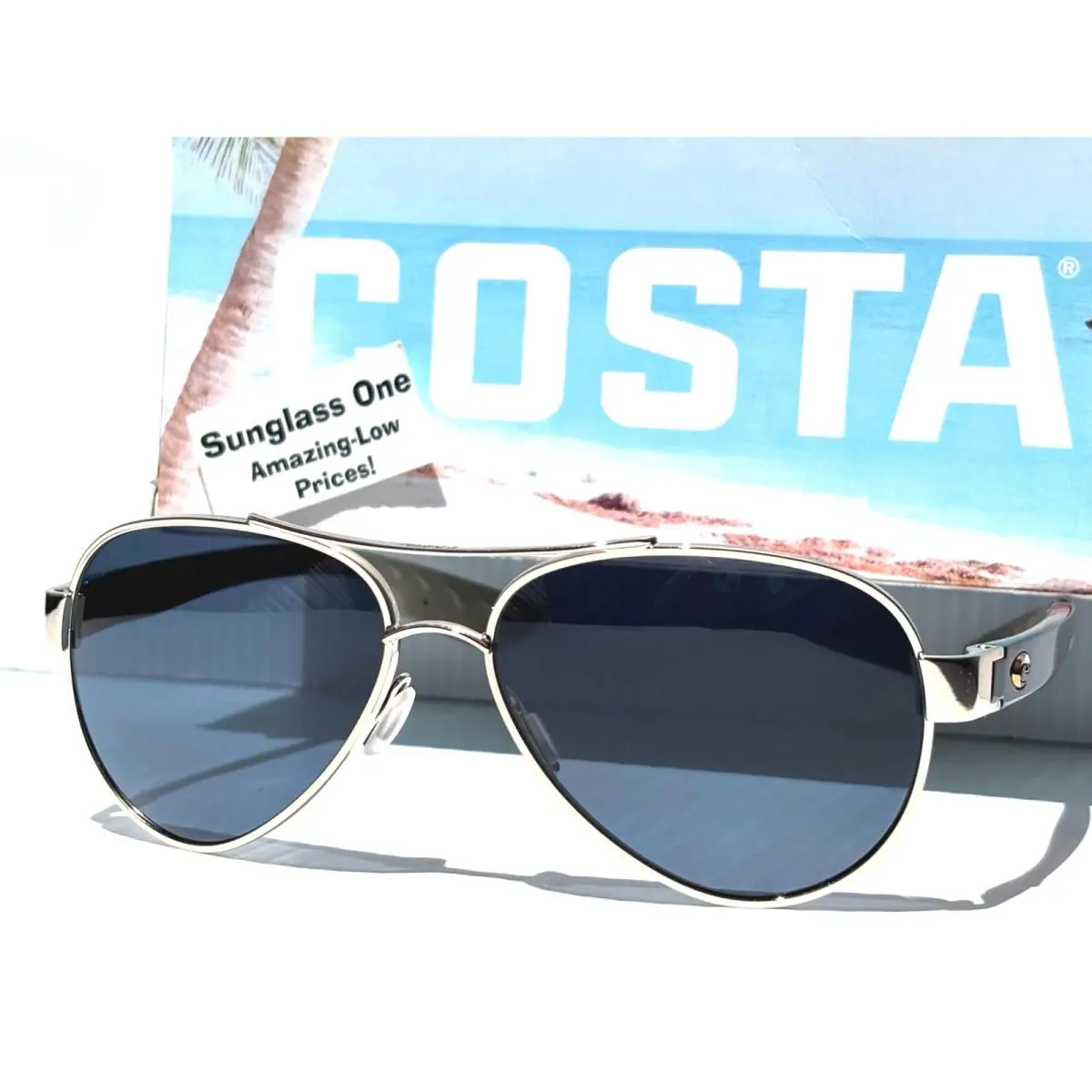 Costa Del Mar Loreto Rose Gold Polarized Grey Lens 580P Sunglass 400604