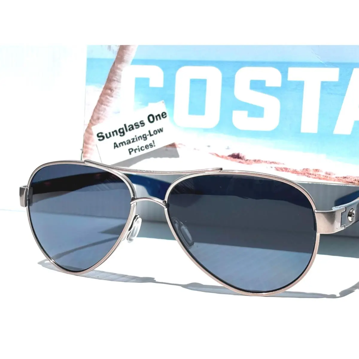 Costa Del Mar Loreto Golden Pearl Polarized Grey Lens 580P Sunglass 400633