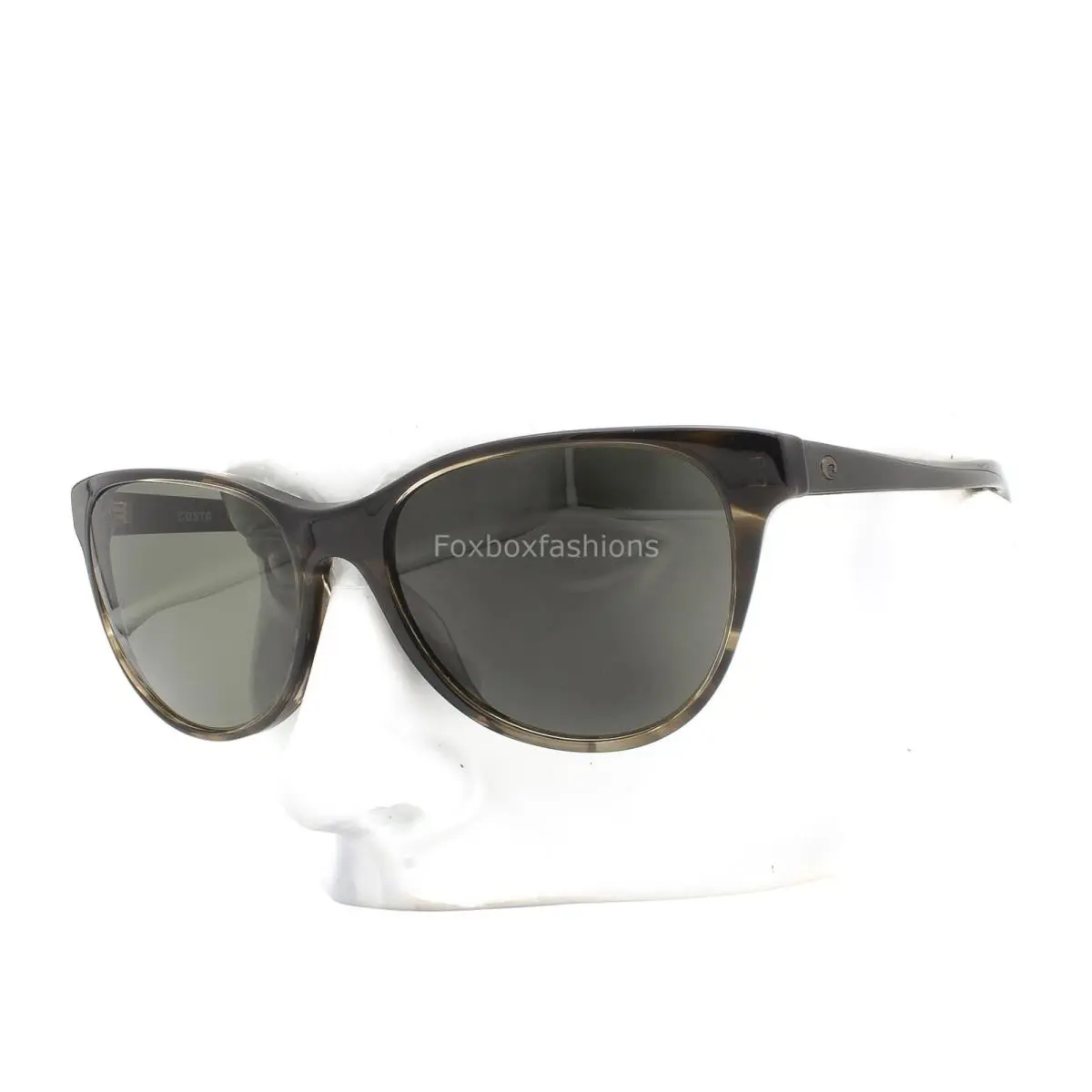 Costa Del Mar Catherine Sunglasses Evening Shallows Polarized Glass with Case - Frame: Gray, Lens: Gray, Logo: Gold