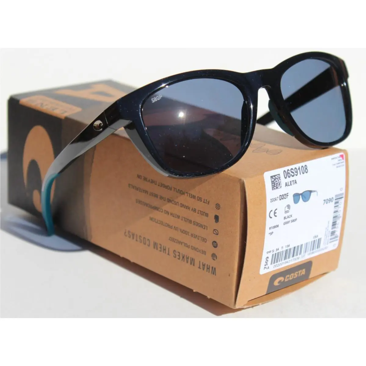 Costa Del Mar Aleta Polarized 580P Sunglasses Womens Black/gray