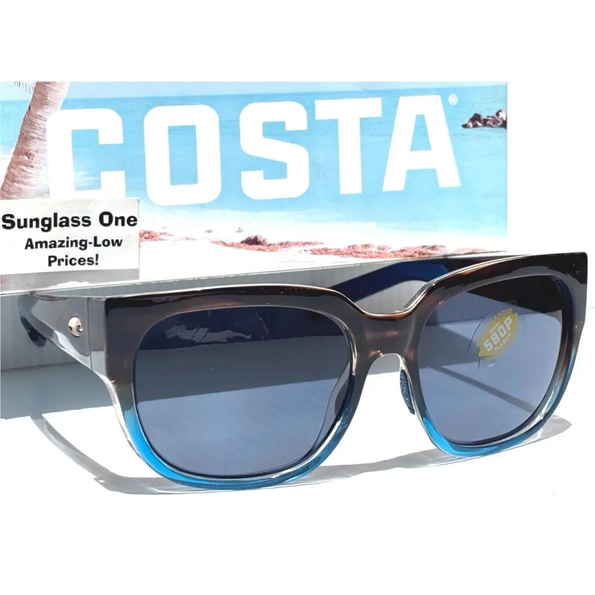 Costa Del Mar Waterwomen 2 Wahoo Polarized Grey 580P Lens Sunglass Wtr 251