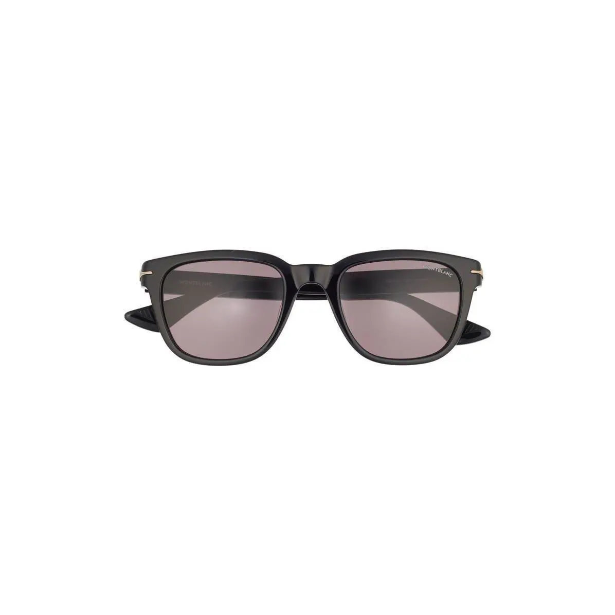 Montblanc Men 51mm Square Sunglasses Black Black Grey