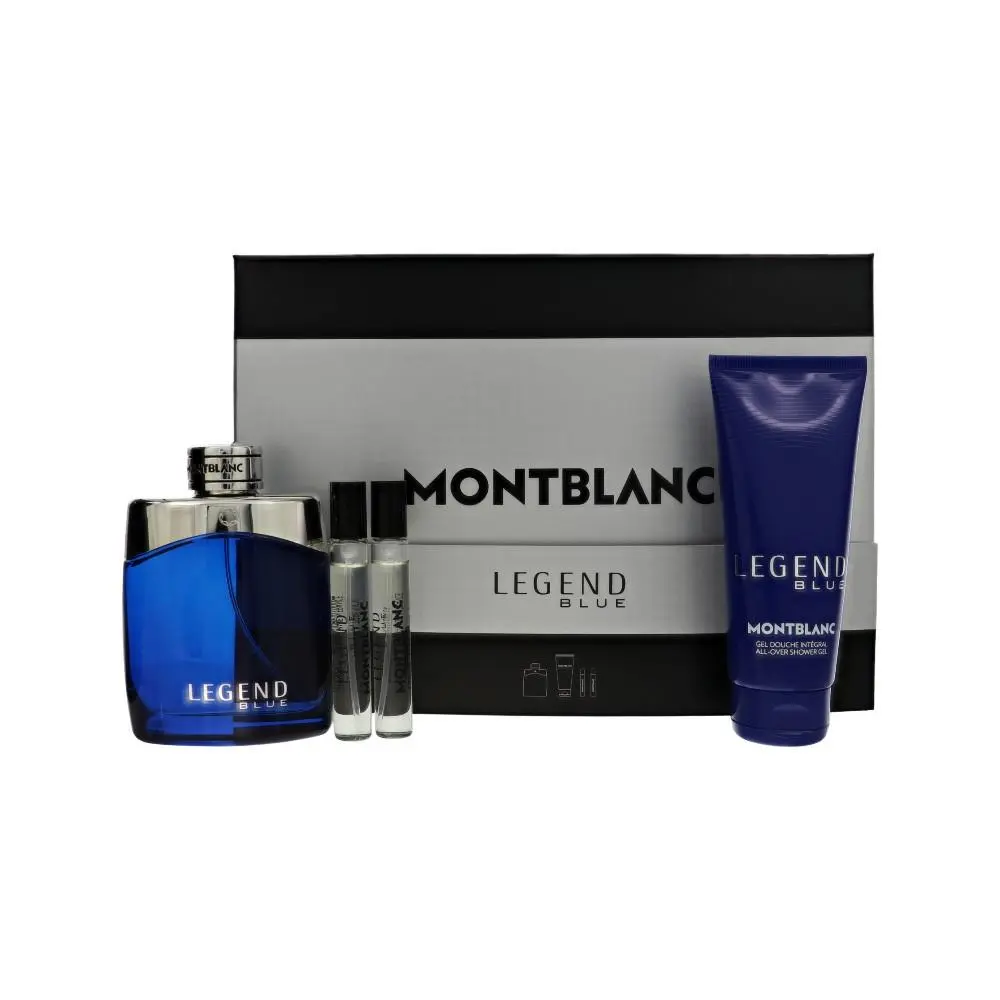 Legend Blue  Gift Set For Men 4 Piece Set For Men: 3.3 Oz Eau De by Montblanc