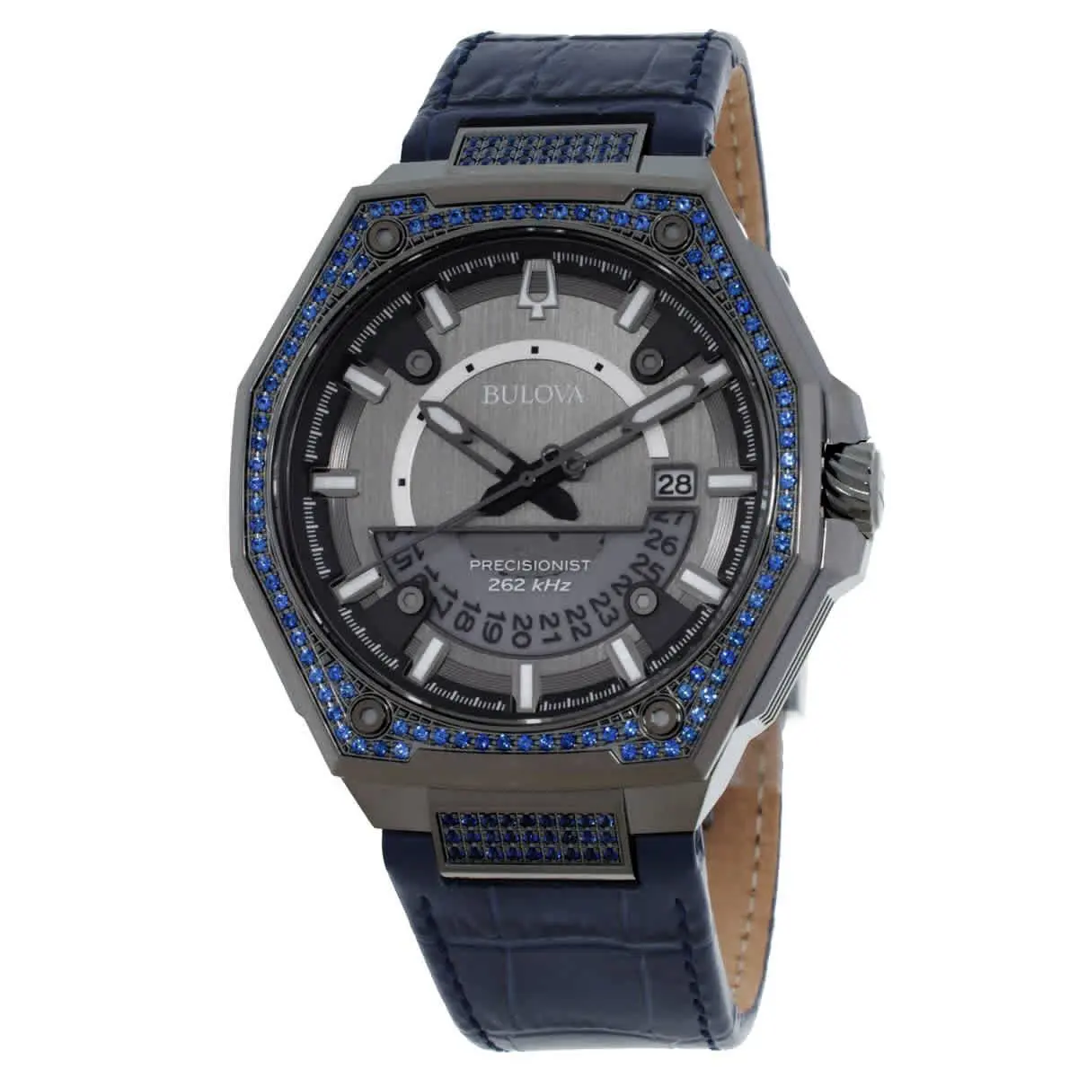 Precisionist Series X Quartz Sapphire Pave Men`s Watch 98J124 by Bulova