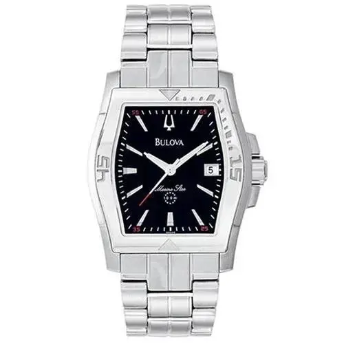 Bulova Marine Star Men’s Watch Stainless Steel Black Dial 96G48