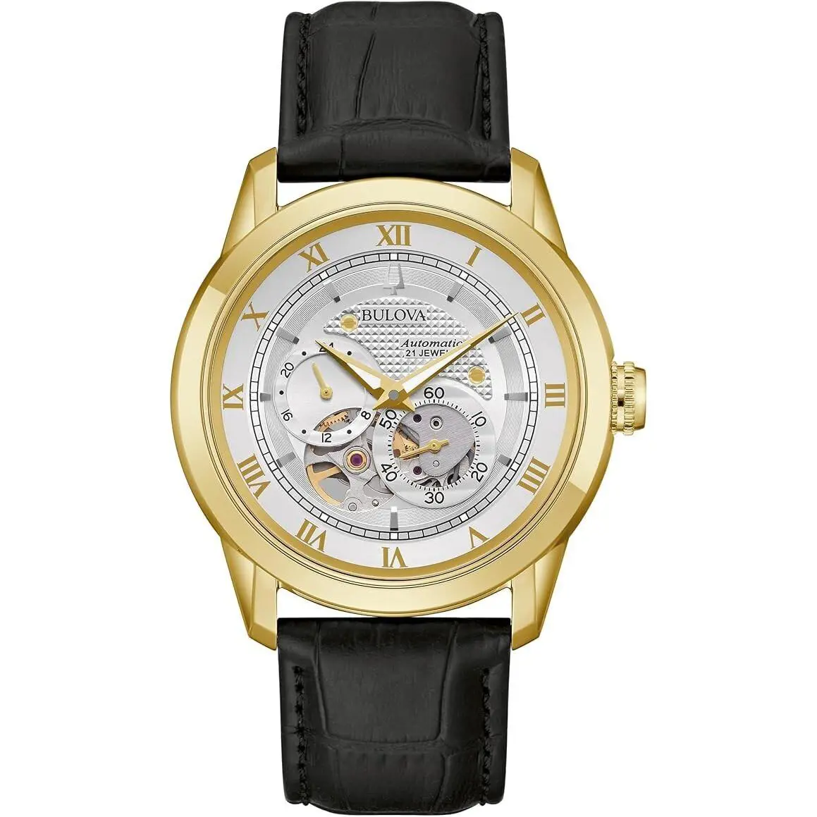 Bulova 97A187 Sutton Automatic Open Aperture Exhibition Caseback Men`s Watch