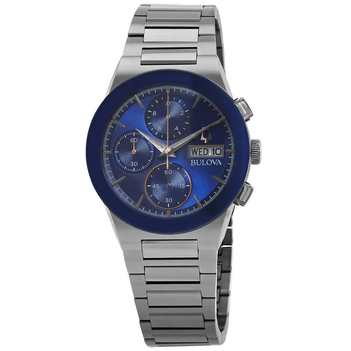 Bulova 98C143 Millennia Blue Dial 41 mm Men`s Watch - Silver-tone, Dial: Blue, Band: Silver-tone