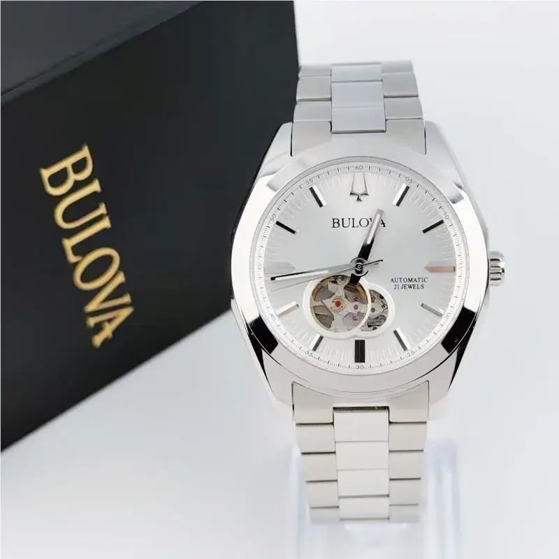 Classic Surveyor 96A274 Automatic Men`s Watch Silver Tone Dial 42mm by Bulova
