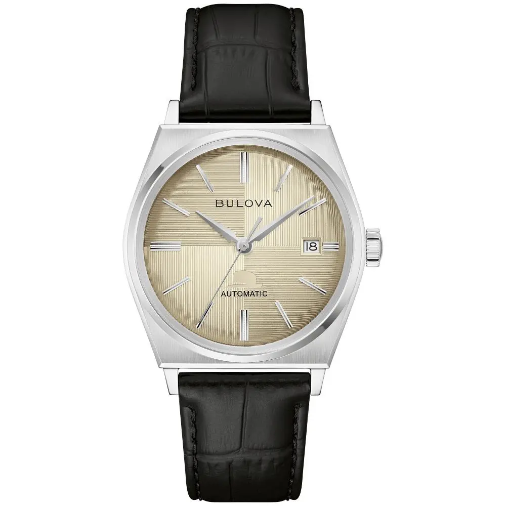 Bulova Frank Sinatra Nothing But The Best Automatic Mens Watch 96B483 - Dial: White, Band: Black, Bezel: Silver