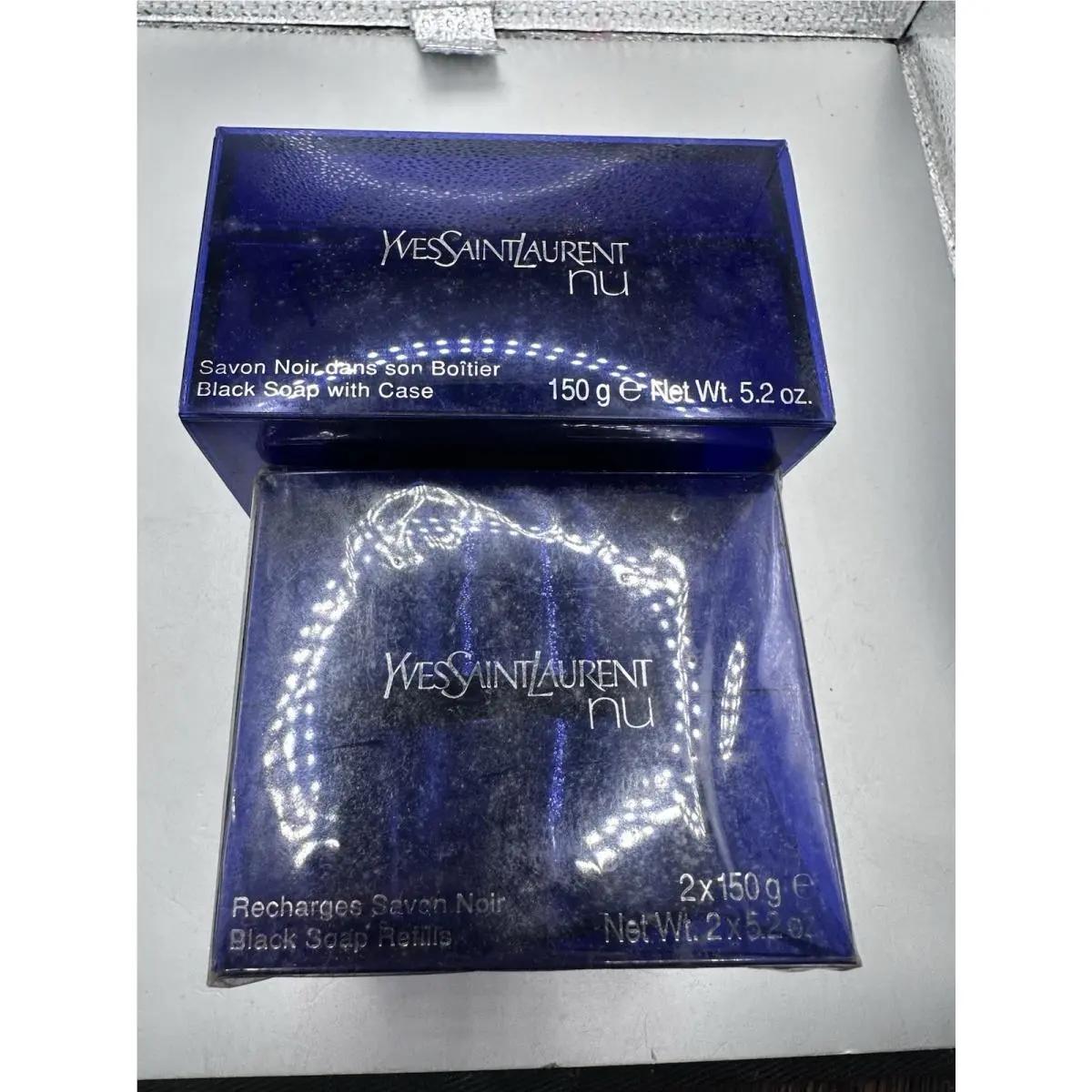 Yves Saint Laurent Black Soap with Case and Ysl Nu Black Soap Refills 2x5.2 Oz Still